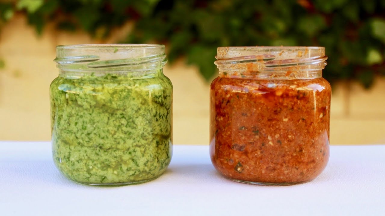 Cómo Hacer Salsas Italianas Pesto Verde y Rojo Paso a Paso